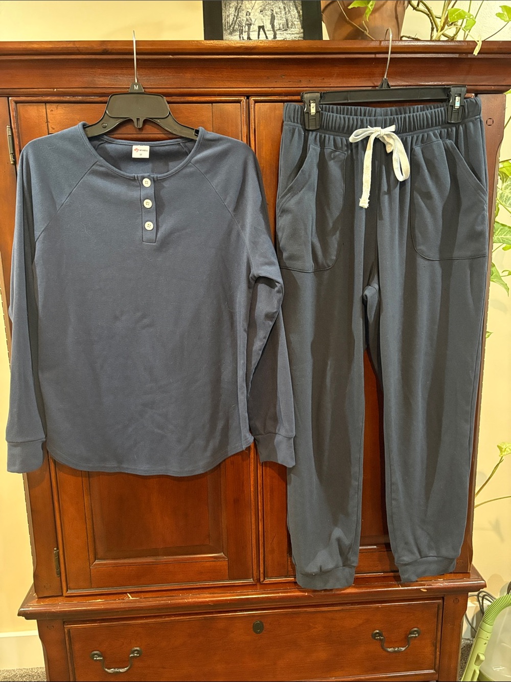 Casual Navy Blue Jogger Pants with Drawstring - Women's Track Pants